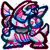 transparent fanart of palkia with pink, white, and blue highlights